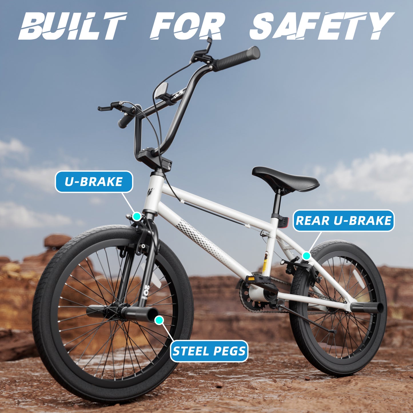 Freestyle Kids BMX Bikes 18 20 Inch Kids Bicycles for Years Old Boys Girls Teen with Adjustable Seat and Handbrake, for Kids 8-12 Beginner-Level to Advanced Rider