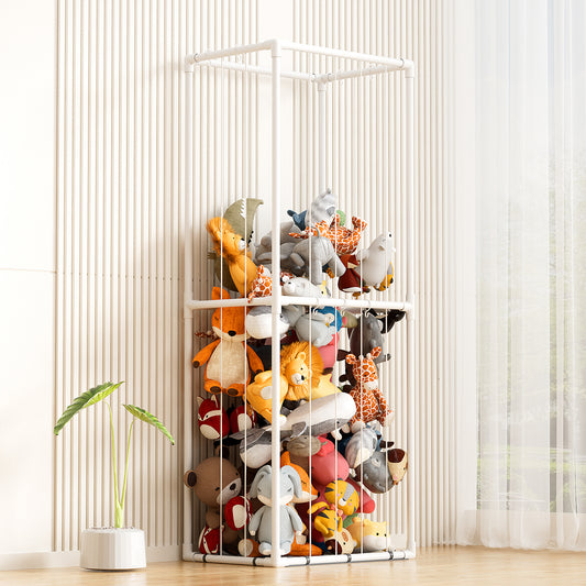 XJD Stuffed Animal Zoo Storage Stuffed Animal Holder PVC Plush Storage Organizer Shelf with Elastic Band for Birthday Gift for Nursery Play Room Bedroom