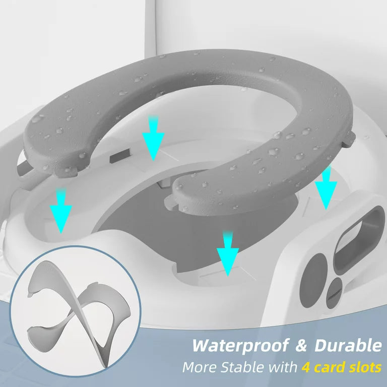 Baby Potty Training Seat, Foldable Potty Toilet Seat for Boys Girls Kids Toddler (Grey)