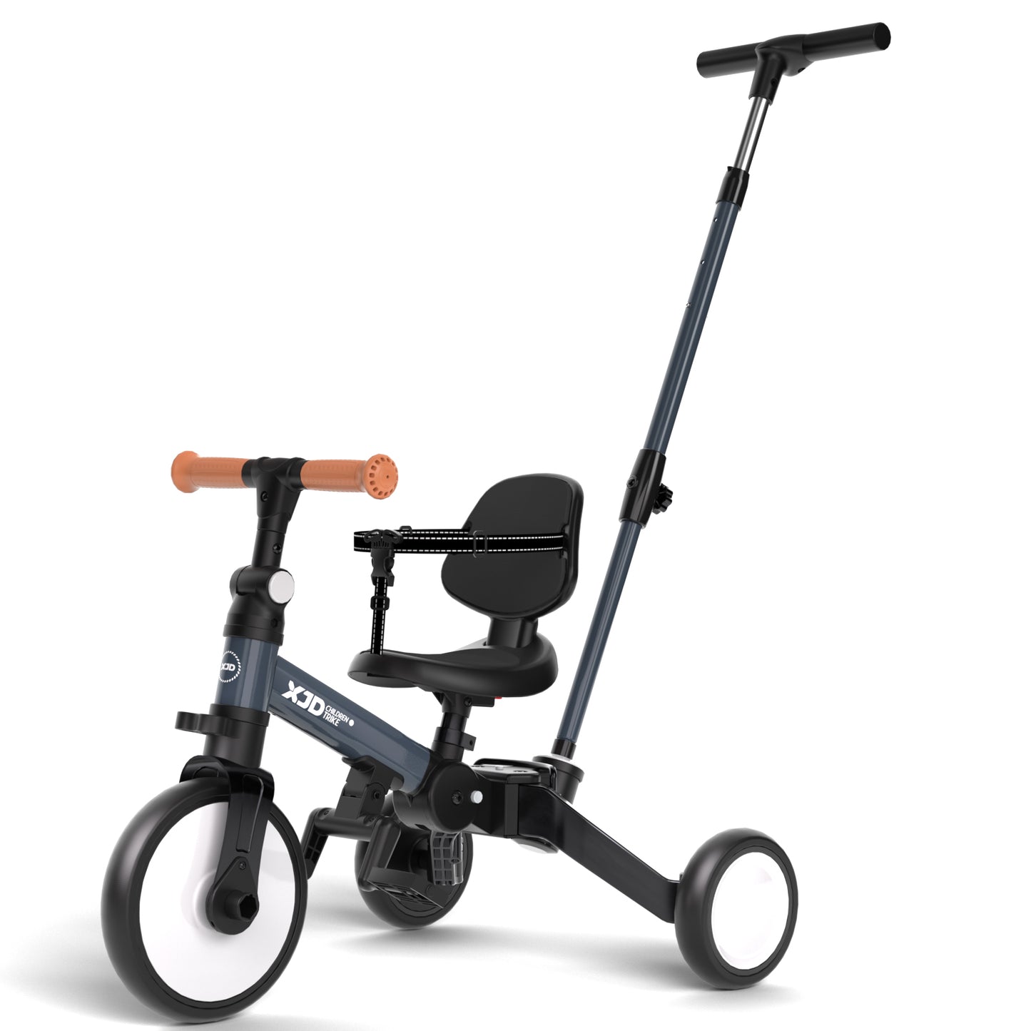 XJD 5 in 1 Tricycles for 1-3 Year Olds, Baby Balance Bike, Christmas & Birthday Gift for Boy & Girl, Toddler Bike with Parent Push Handle, Safety Guard, Backrest & Safety Belt, Blue