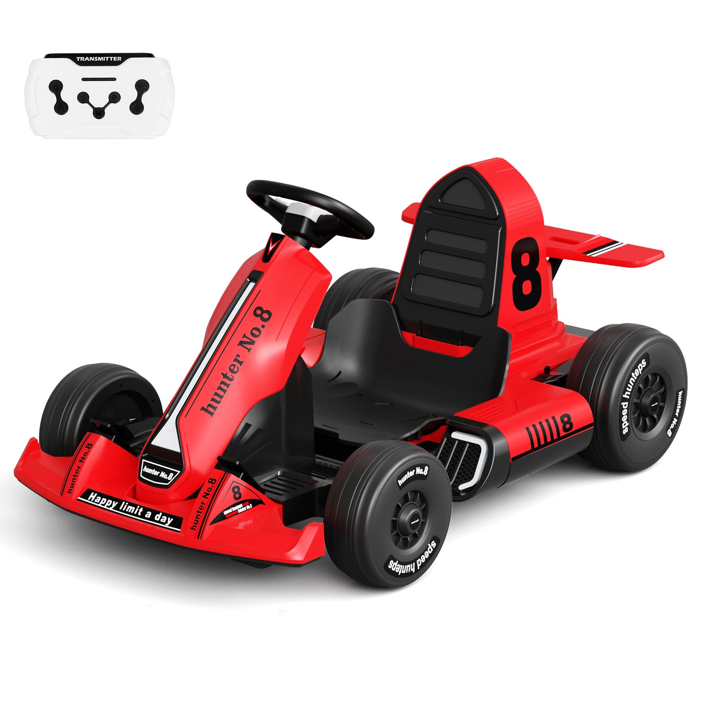 XJD Electric Go Kart for Kids Ages 3-8 12V Battery Powered Pedal Vehicles Ride On Toy Car Outdoor Racing Drift Car with 2 Driving Modes with Bluetooth/FM and Remote Control