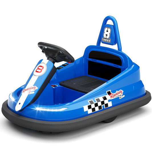 YUFU Bumper Car for Toddler, 360 Degree Spin Kids Bumper Car for 2-6 Ages, 6V Electric Ride on Toys for Kids with Music Play and Lights, Boys Girls Christmas, Birthday Gift, Blue