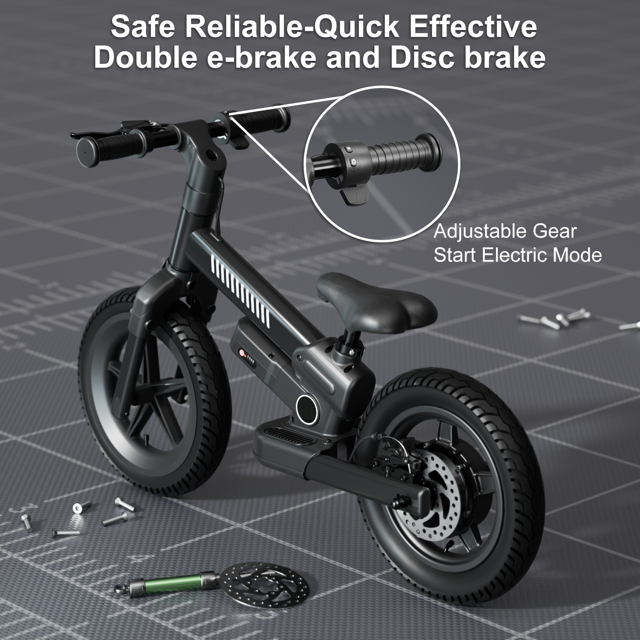 Kids Electric Balance Bike, 24V 150W Electric Bike for 3-5 Years Old Kids