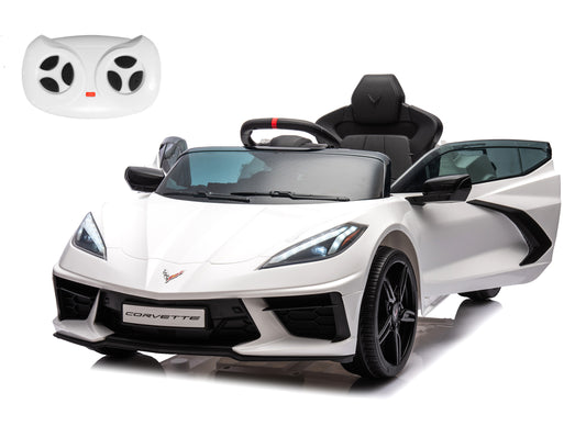 YUFU 12V Kids Electric Vehicles Corvette Ride on Car for Boys and Girls, Pink Kids Electric Vehicles Ride on Toys with Remote Control, Foot Pedal, MP3 Player and LED Headlights
