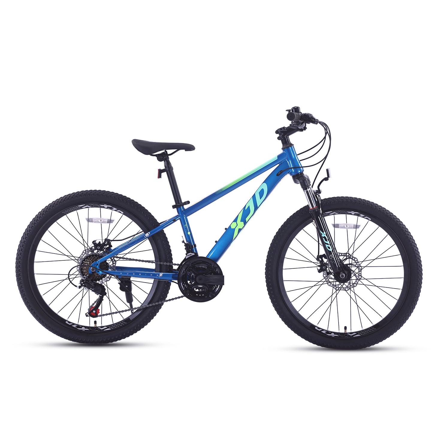 XJD 20 24 Inch Kids Mountain Bike for Boys, 20 24inch boy bike 6-14 Years Old, 21-Speed, Front Suspension & Dual Disc Brakes, Unisex, Black&Red