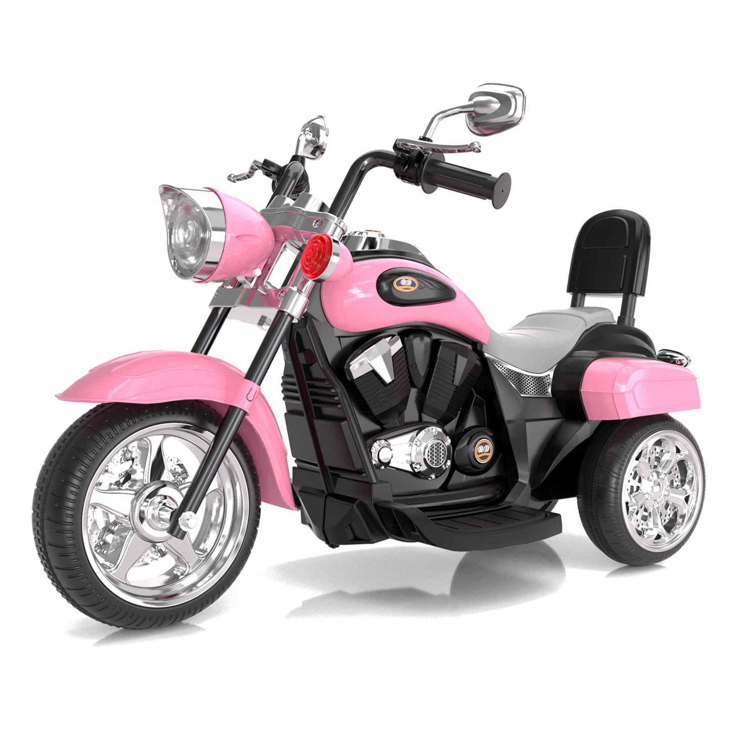 XJD Kids Electric Motorcycle, 6V Battery Powered Ride on Chopper Motorcycle with Horn, Headlights, 3 Wheels Electric Motorcycle for Children, Pink