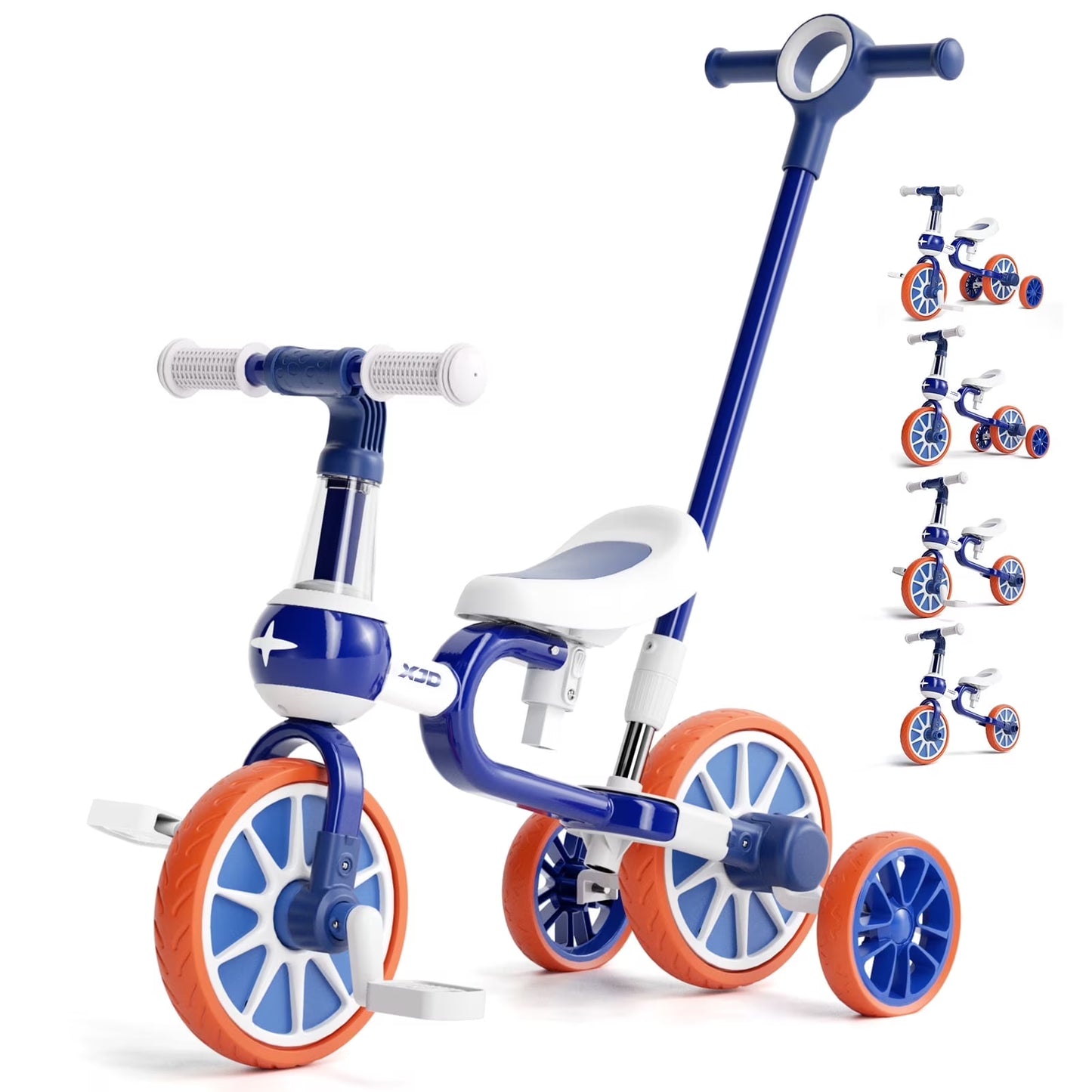 XJD 7 in 1 Toddler Bike for 1 Year to 4 Years Old Kids, Toddler Tricycle Kids Trikes Tricycle, Gift & Toys for Boy & Girl, Balance Training, Removable Pedals