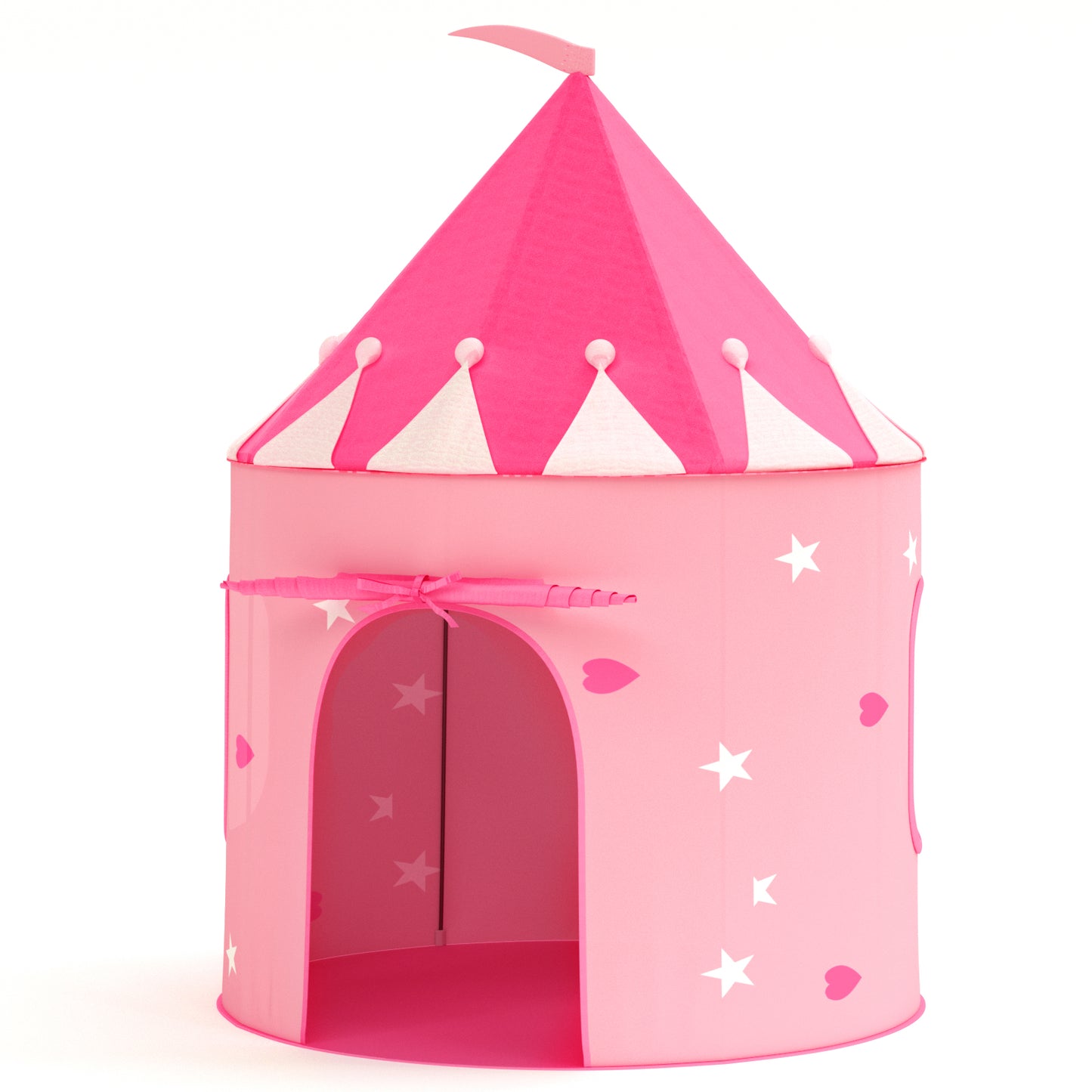 Princess Castle Play Tent with Glow in The Dark Stars, Foldable Pink Pop up Kids Tent Playhouse Toys, for Indoor Outdoor Toddler Children Girls Gifts Tent Girls Toys,Pink