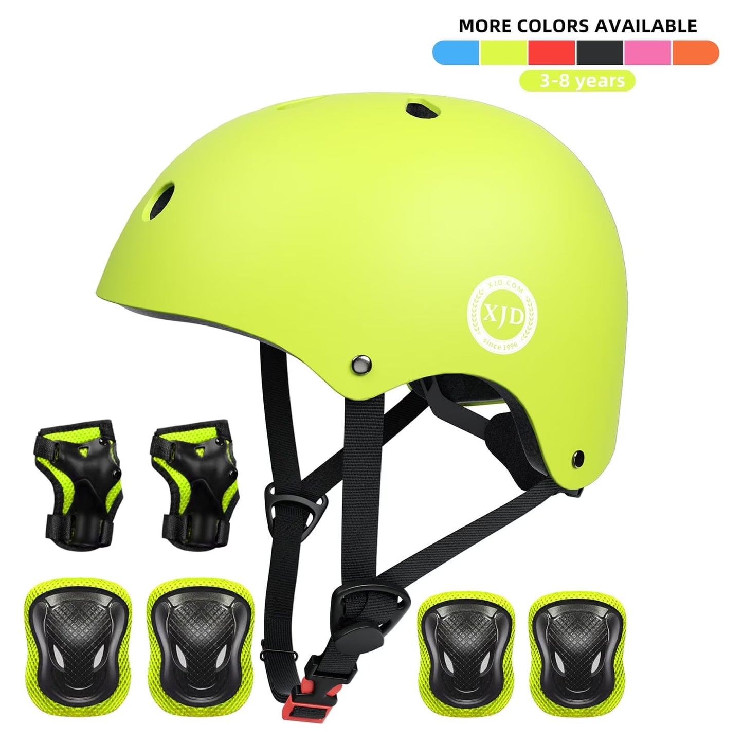 XJD Kids Bike Helmet Toddler Helmet for Kids,Multi-Sport Protective Gear Set for 3-5-8 Years Boys Girls Child Cycling Helmet with Knee Pads Elbow Pads Wrist Guards
