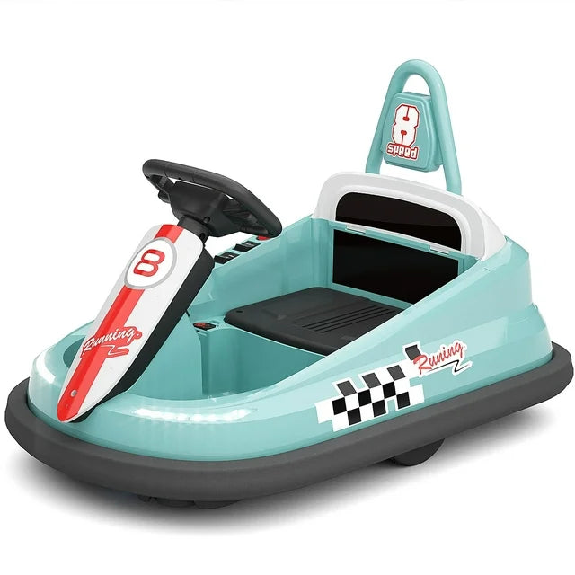 6V Electric Ride on Bumper Car for Kids Toddlers 2-6 Years Old, 360°Spin Baby Bumping Toy Gifts Cars, Ride on Toys for Kids, Music Play, Lights, 0-2 mph, DIY Sticker
