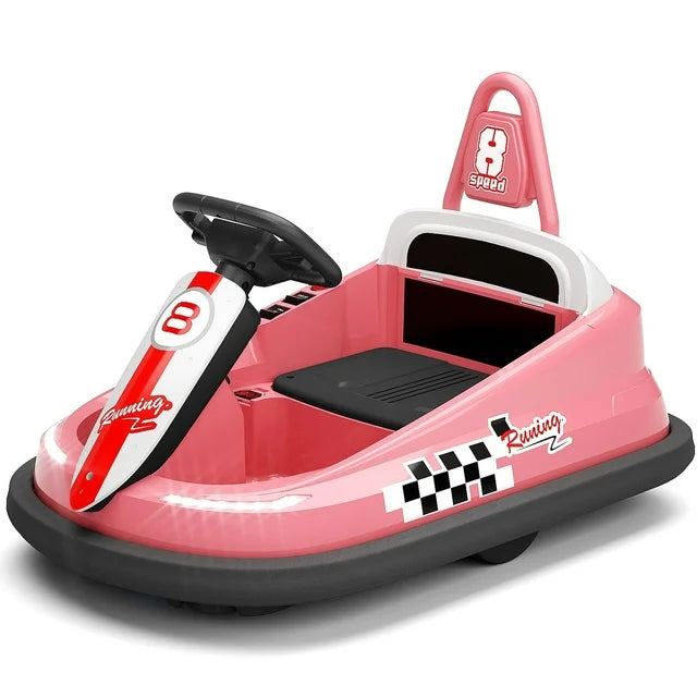 6V Electric Ride on Bumper Car for Kids Toddlers 2-6 Years Old, 360°Spin Baby Bumping Toy Gifts Cars, Ride on Toys for Kids, Music Play, Lights, 0-2 mph, DIY Sticker