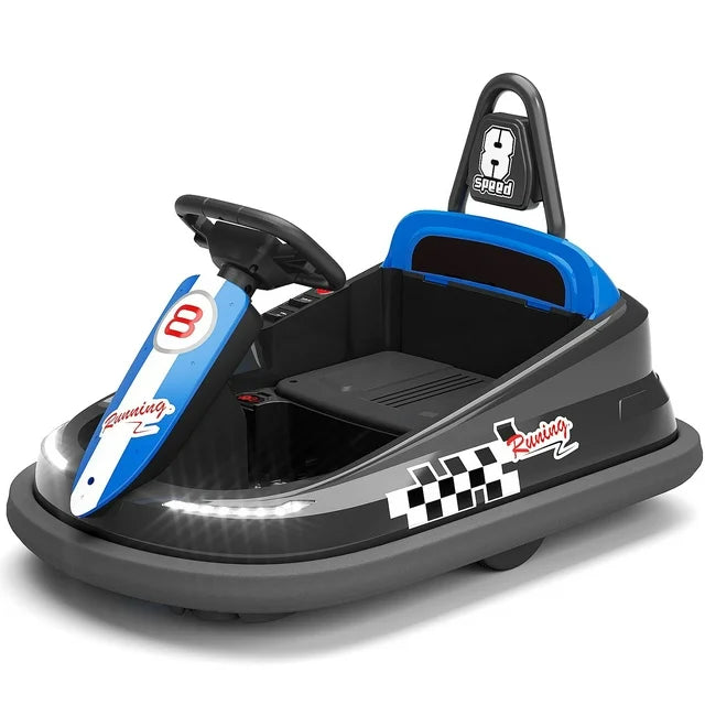 6V Electric Ride on Bumper Car for Kids Toddlers 2-6 Years Old, 360°Spin Baby Bumping Toy Gifts Cars, Ride on Toys for Kids, Music Play, Lights, 0-2 mph, DIY Sticker