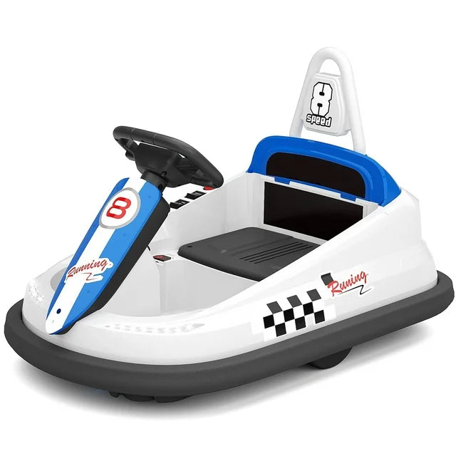 6V Electric Ride on Bumper Car for Kids Toddlers 2-6 Years Old, 360°Spin Baby Bumping Toy Gifts Cars, Ride on Toys for Kids, Music Play, Lights, 0-2 mph, DIY Sticker