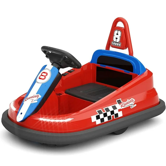 6V Electric Ride on Bumper Car for Kids Toddlers 2-6 Years Old, 360°Spin Baby Bumping Toy Gifts Cars, Ride on Toys for Kids, Music Play, Lights, 0-2 mph, DIY Sticker