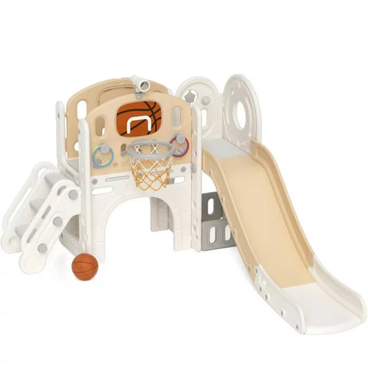 XJD 8-in-1 Toddler Slide Set,Kids Slide for Toddlers Age 1+, Toddler Climber Slide PlaySet with Basketball Hoop and Ball,Indoor Outdoor Slide Toddler Playset Toddler Playground Sets for Backyards