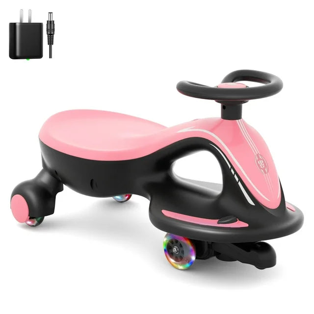 Electric Pedal Push Ride On Toy Wiggle Car, Swing Car with LED Flashing Wheels