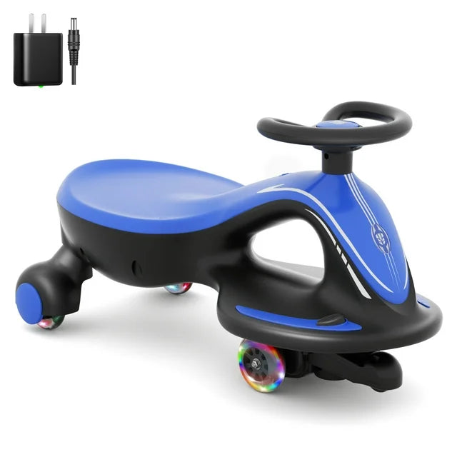 Electric Pedal Push Ride On Toy Wiggle Car, Swing Car with LED Flashing Wheels