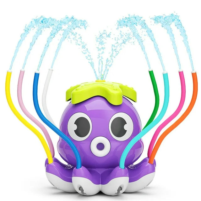Outdoor Water Spray Sprinkler for Kids Toddlers, Summer Outside Toys Backyard Games with 8 Wiggle Tubes