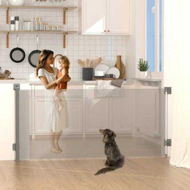 Retractable Baby Gates for Doorway, Punch-Free Install