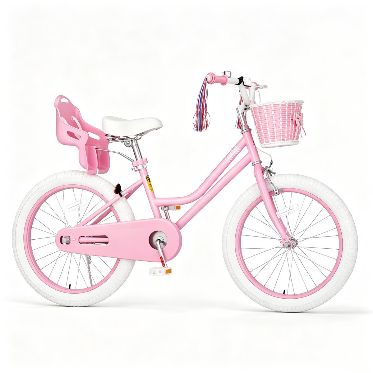 XJD Girls Bike for Toddlers 3-9 Years Old Kids, 12 14 16 Inch Kids Bike with Training Wheels, Streamers, Basket and Doll Seat, Children Bicycles with Handbrake