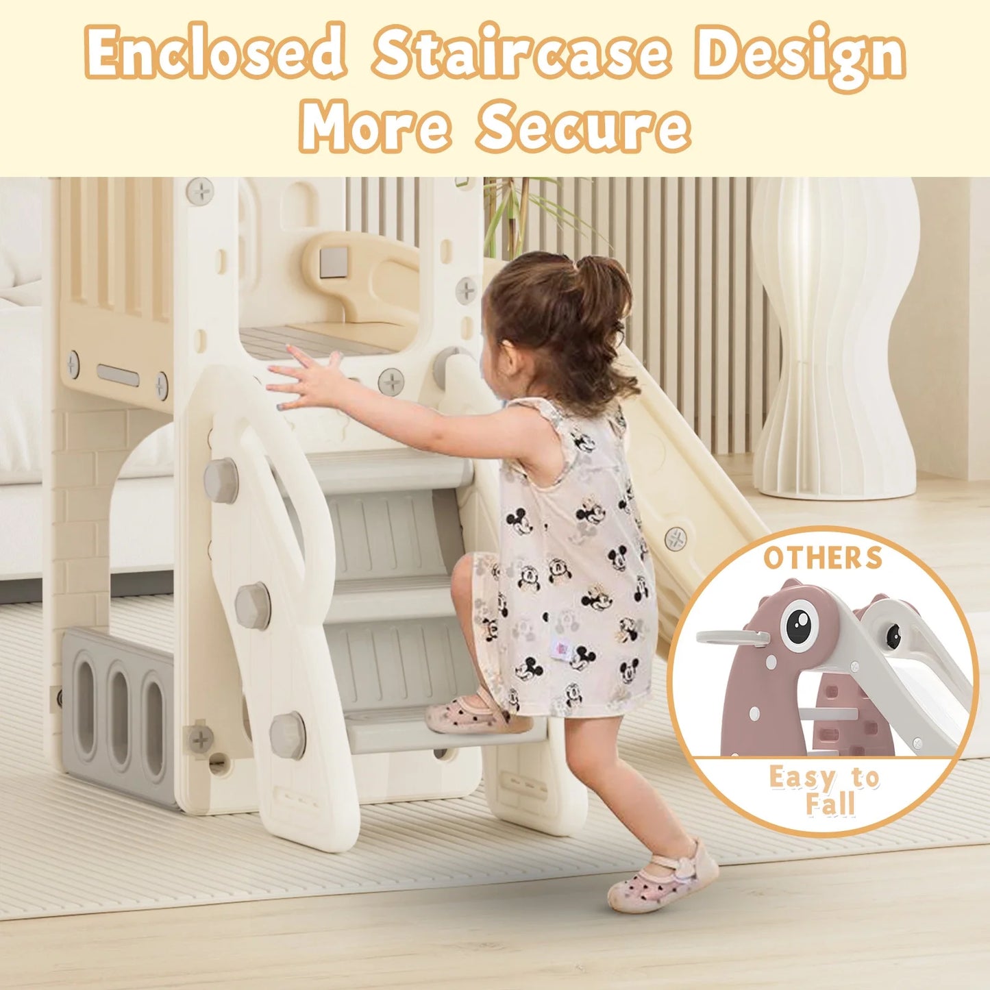 Toddler Slide Set, Slide for Toddlers Age 1-4 with Basketball Hoop and Ball, Slide for Kids