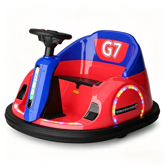 KORIMEFA Products 6V Electric Kids Ride On Bumpin Bumper Car, 1.5-6 Years Old, Parent Remote Control, 360 Degree Spin, Lights, Sounds