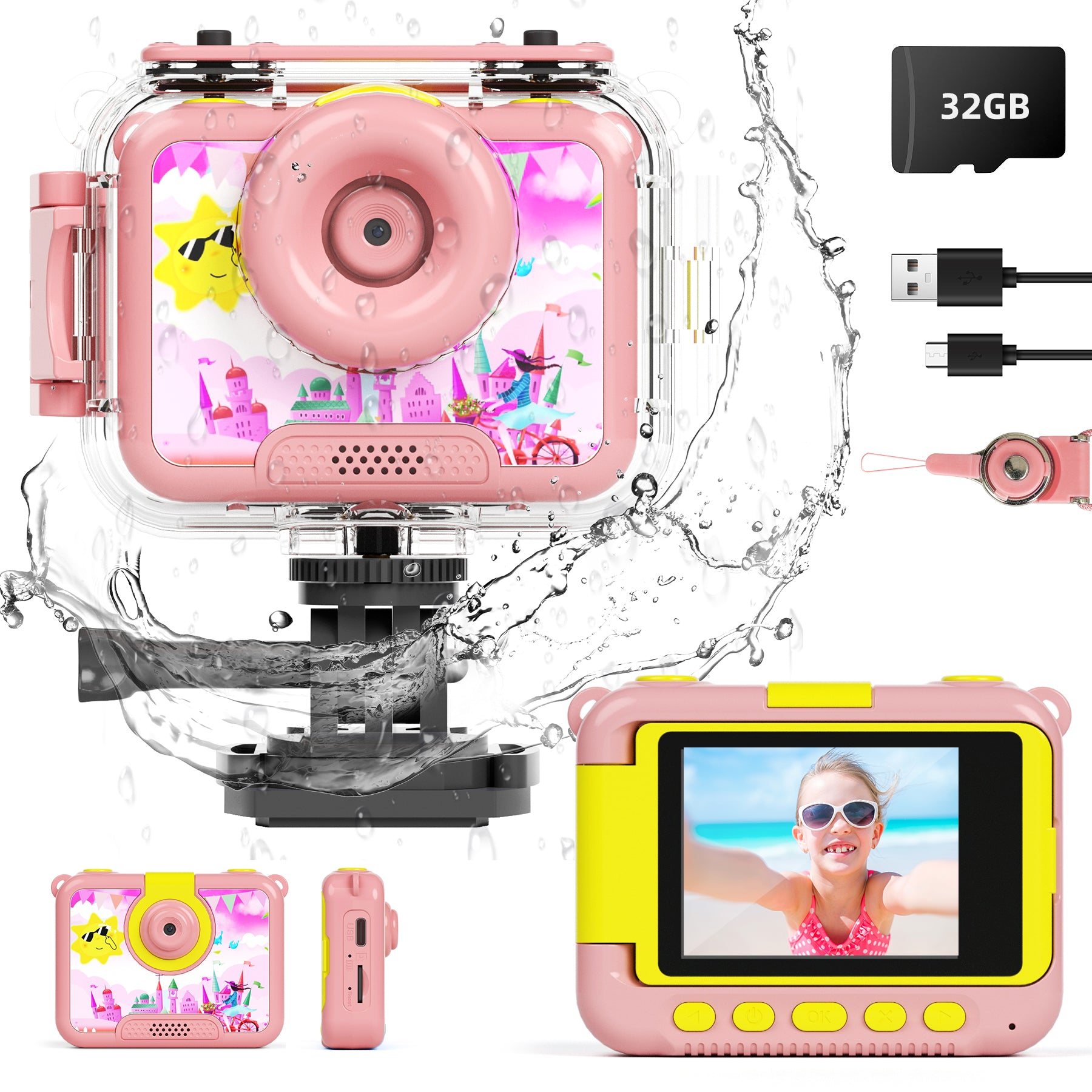 XJD Kids Waterproof Camera - 180 Rotatable 1080P HD Children Digital A XJD BABY XJD Kids Waterproof Camera - 180 Rotatable 1080P HD Children Digital A XJD BABY