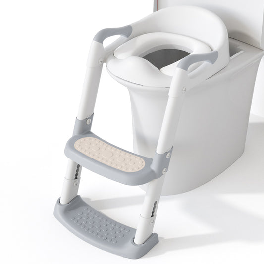 XJD Toddler Potty Training Seat for Toilet with Ladder Toddler Potty Seat for Kids Foldable 2 in 1 Adjustable Toilet Training Seat with Comfortable Cushion Anti-Slip Pads for Boys Girls