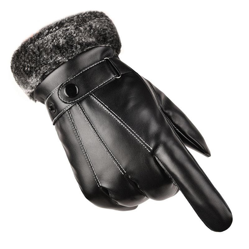 Leather Winter Warm Gloves