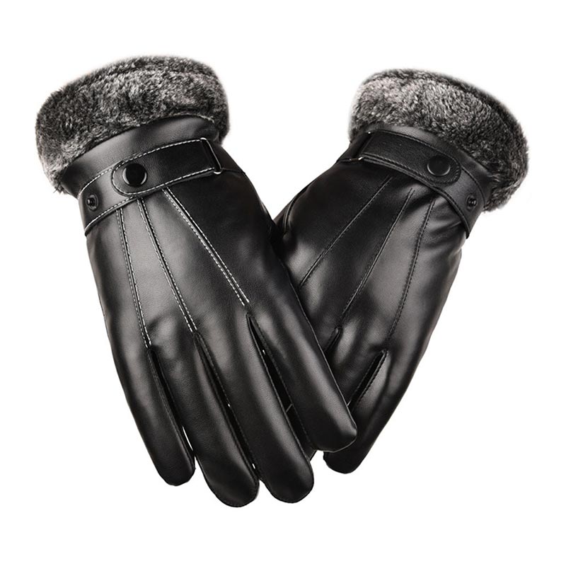 Leather Winter Warm Gloves