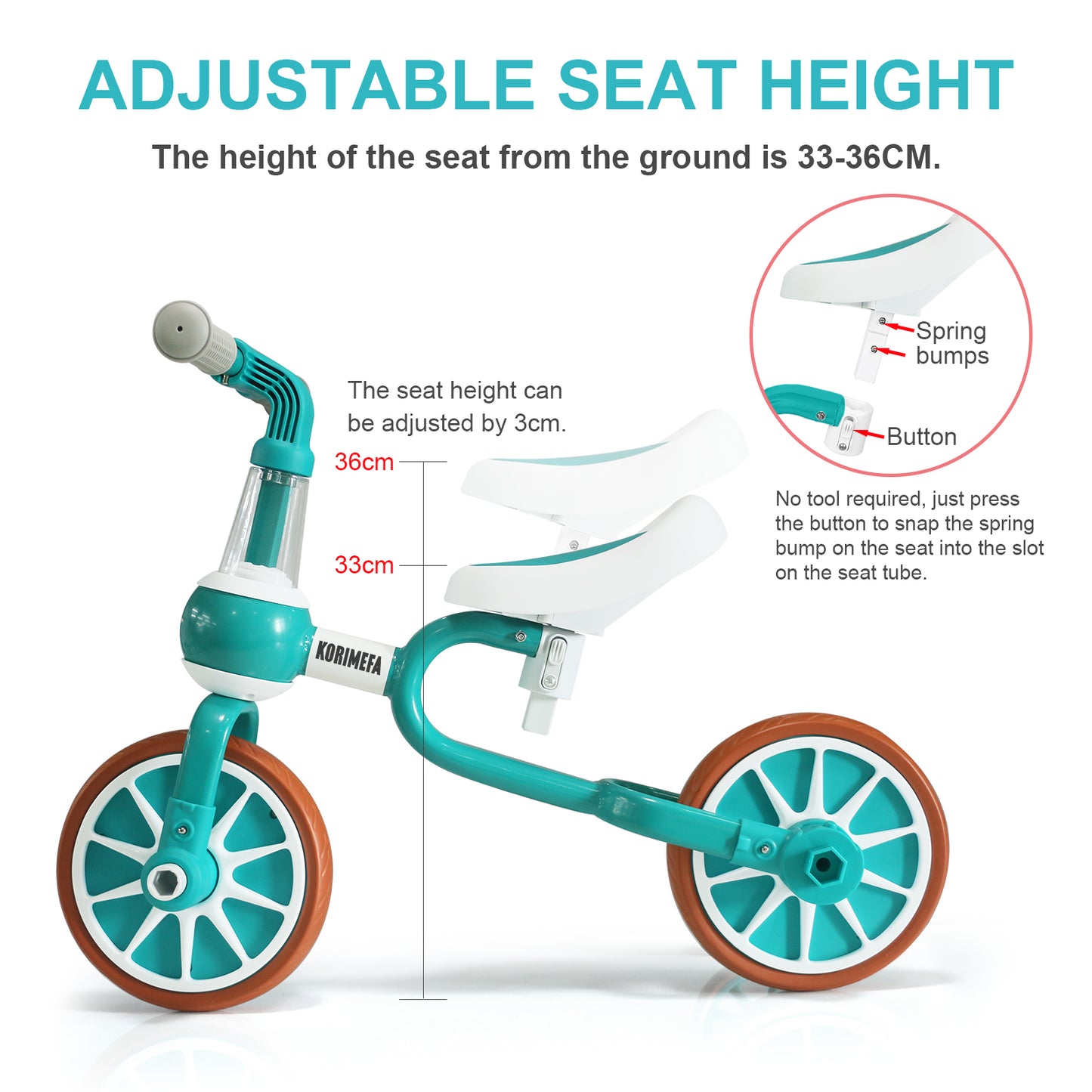 XJD 3 in 1 Kids Tricycles for 1-3 year olds Kids Trike Toddler Bike