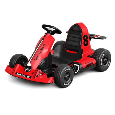 XJD Electric Go Kart for Kids Ages 3-8 12V Battery Powered Pedal Vehicles Ride On Toy Car Outdoor Racing Drift Car with 2 Driving Modes with Bluetooth/FM and Remote Control