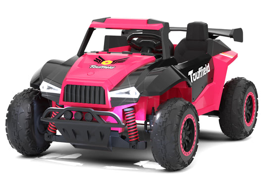 XJD 12V 2 Seater XL Ride on Car for Boys,10AH Powered Electric Off-Road UTV,4WD 4.5mph Electric Vehicle Toy Max 140lbs with Remote,Bluetooth,LED,3 Speeds,2 Spring Suspension,Storage for 3-8