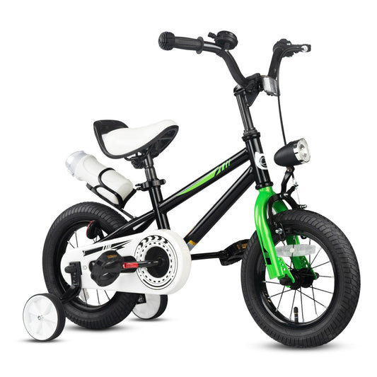 XJD BMX Freestyle Boys Bike for Toddlers 2-4 Years Old Kids, 12 Inch Kids Bike with Training Wheels, Kids Bicycles with Handbrake, Black