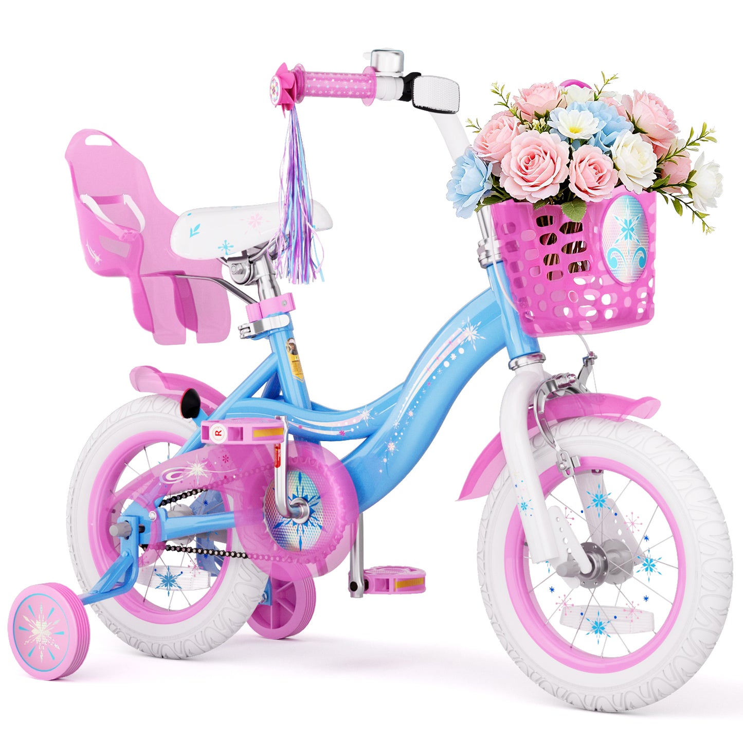 XJD 12 14 16 20 inch Toddler Girls Bike for age 2-4 Years Child Bike, Kids Bike With Handbrake Basket, Princess Bicycle