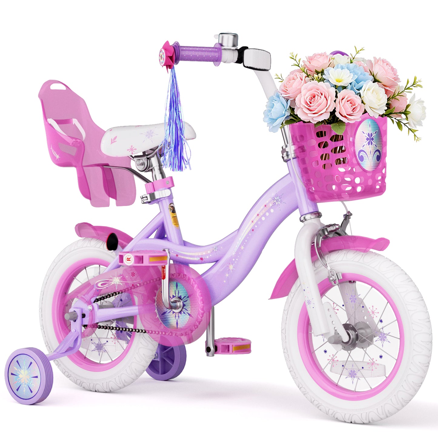 XJD 12 14 16 20 inch Toddler Girls Bike for age 2-4 Years Child Bike, Kids Bike With Handbrake Basket, Princess Bicycle