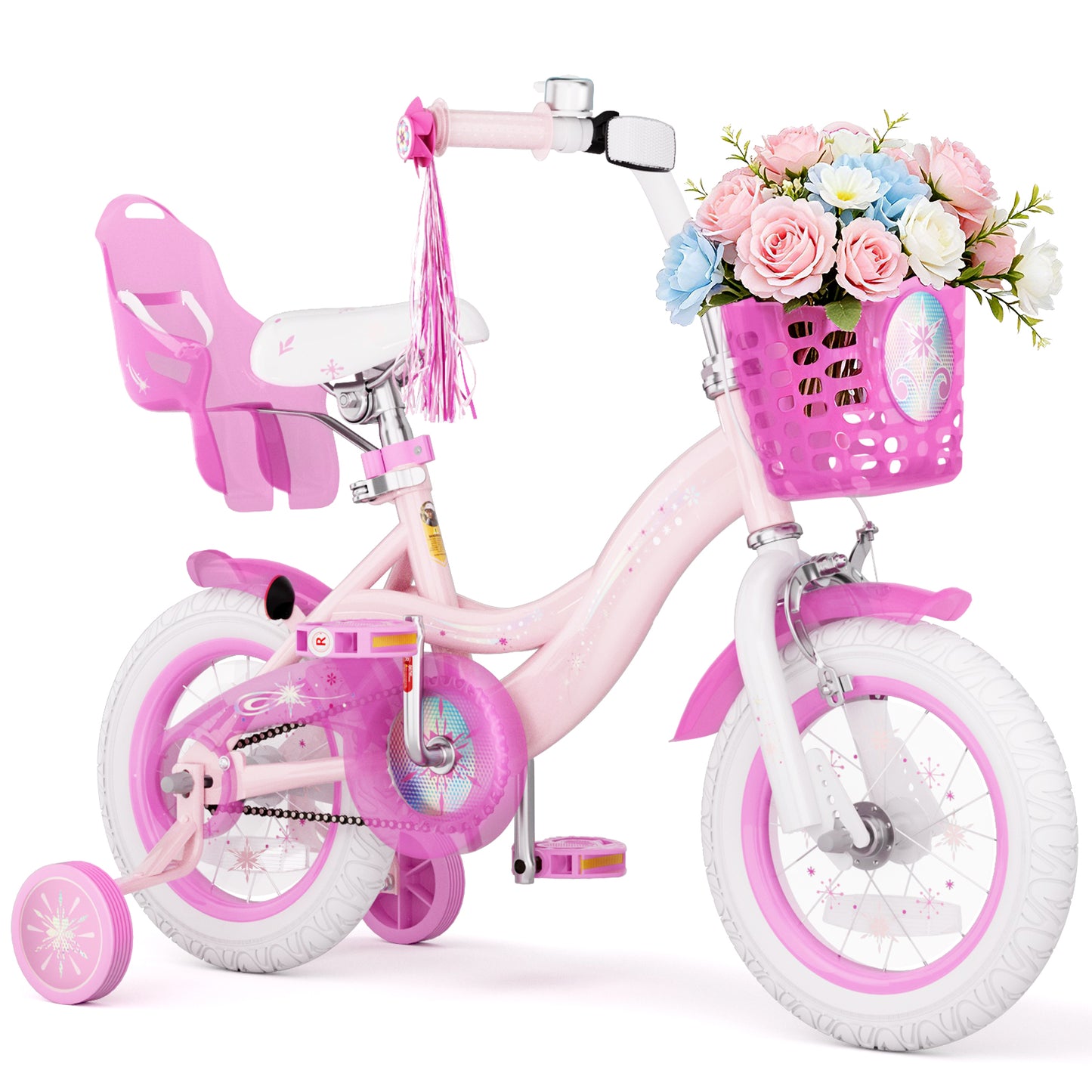 XJD 12 14 16 20 inch Toddler Girls Bike for age 2-4 Years Child Bike, Kids Bike With Handbrake Basket, Princess Bicycle