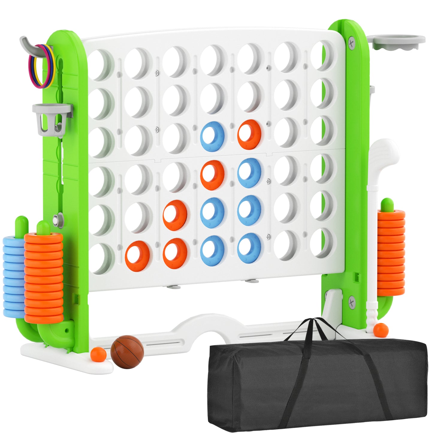 XJD Jumbo 4-to-Score Giant Game Set 4-in-a-Row Connect Game for Adults Kids Family Fun, Blue Red