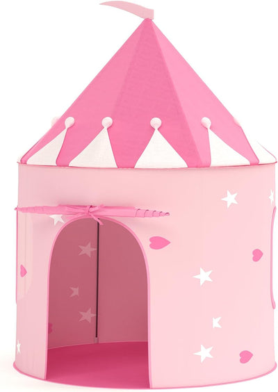 XJD Princess Castle Play Tent for Girls Toddlers Portable Pop Up Play Teepee Indoor and Outdoor Playhouse Gift for Kids Girls Toys Birthday Gifts, Pink