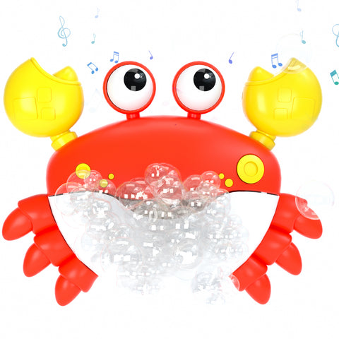 XJD Crab Bath Toys: Bath Toys for Toddlers, Blow Bubbles and Plays 12 Children’s Songs, Sing-Along Bath Bubble Maker for Baby (Red)