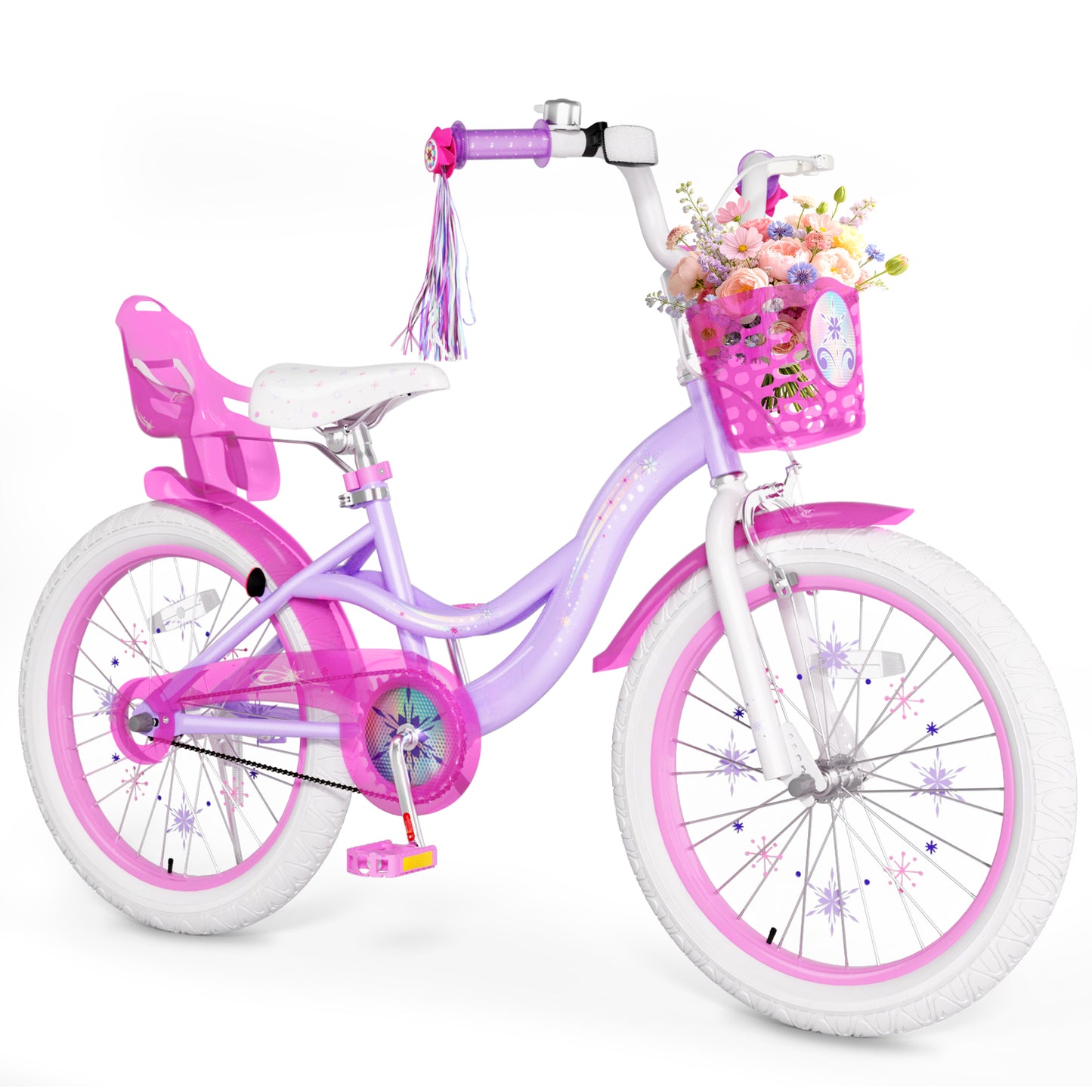 XJD 12 14 16 20 inch Toddler Girls Bike for age 2-4 Years Child Bike, Kids Bike With Handbrake Basket, Princess Bicycle