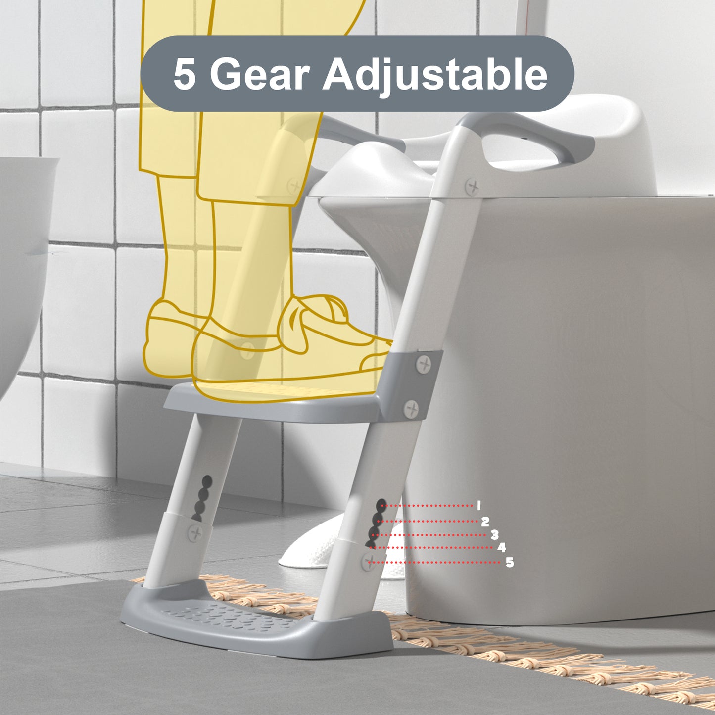 Toilet Potty Chair, Ladder Toilet Trainer Step up Potty for Toddlers Boys Girls