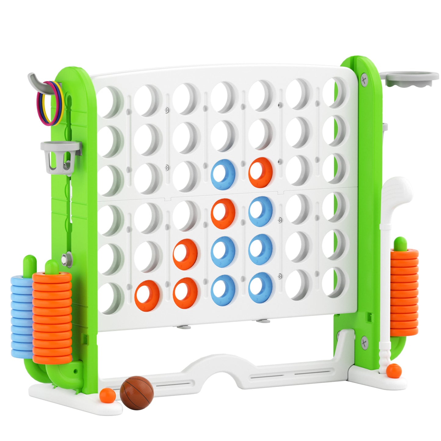 XJD Jumbo 4-to-Score Giant Game Set 4-in-a-Row Connect Game for Adults Kids Family Fun, Blue Red