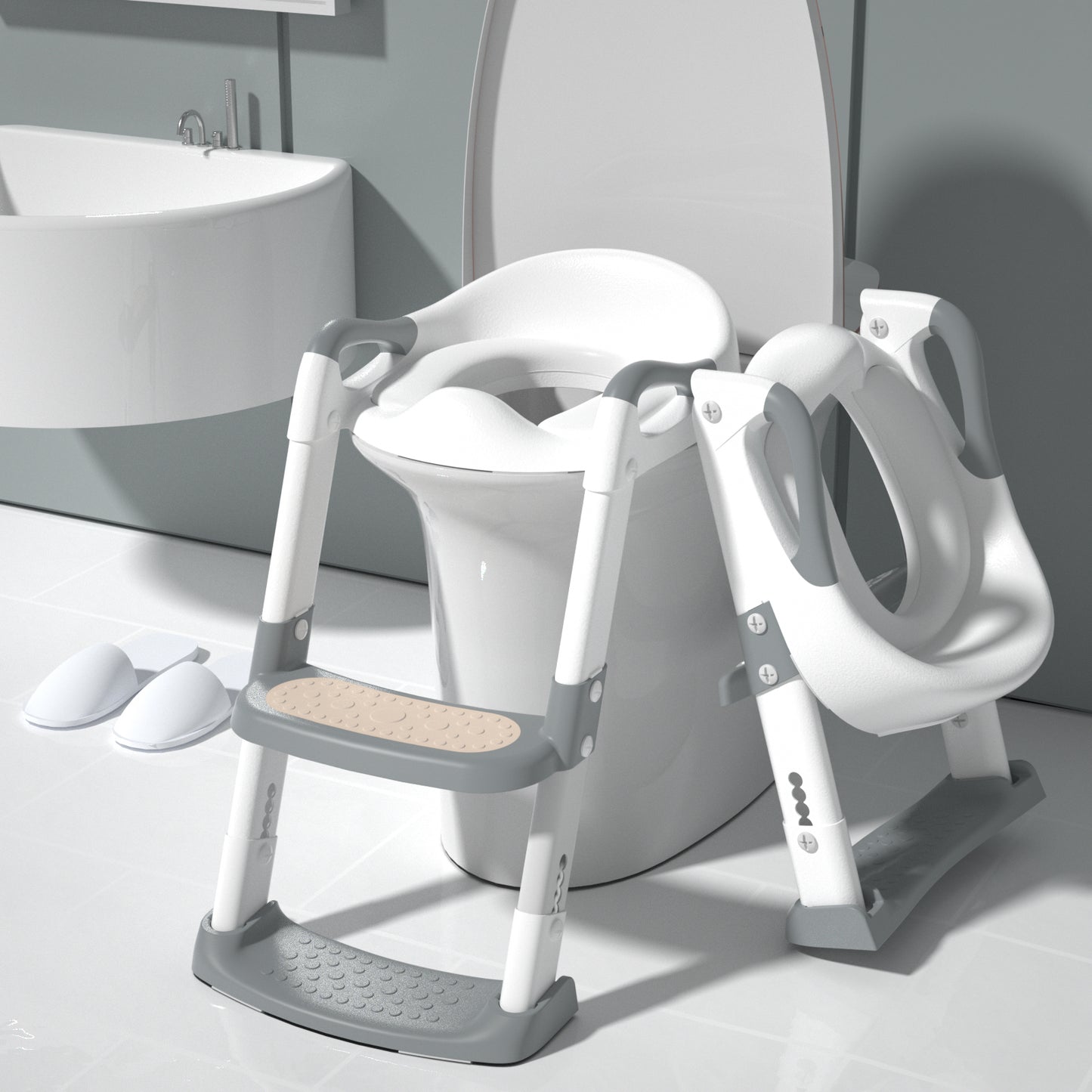 Toilet Potty Chair, Ladder Toilet Trainer Step up Potty for Toddlers Boys Girls