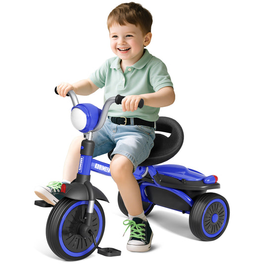 KORIMEFA Kids Tricycles Age 1 to 4 Years, Toddler Tricycle Kids Trikes Tricycle with Storage Basket, Gift Toddler Bikes, Gift Toys for Boy Girl
