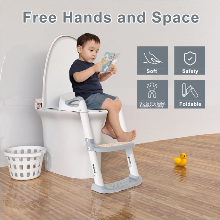 Toilet Potty Chair, Ladder Toilet Trainer Step up Potty for Toddlers Boys Girls