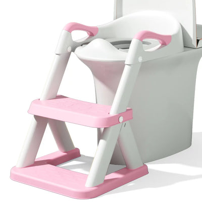 Baby Potty Training Seat with Step Stool Ladder, Upgrade Toddler Potty Toilet Seat with Anti-Slip Pads Ladder for Kids Boys Girls