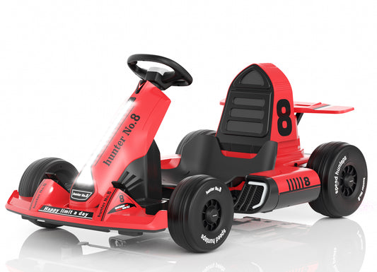 Electric Go Kart for Toddlers 3-8 Years Old Boys Girls 12V 24V Outdoor Ride on Toy with Adjustable speed mode Bluetooth USB port music LED Lights Multiple Colors
