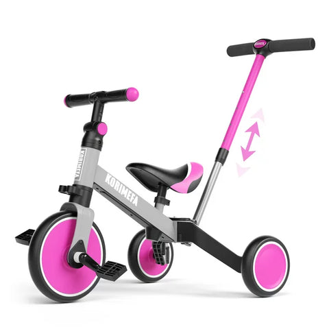 Toddler Bike with Push Handle,Tricycles for 1 to 3 Years Old, Toddler Tricycle with Push Handle for Boy Girl, Baby Bike Balance Bike