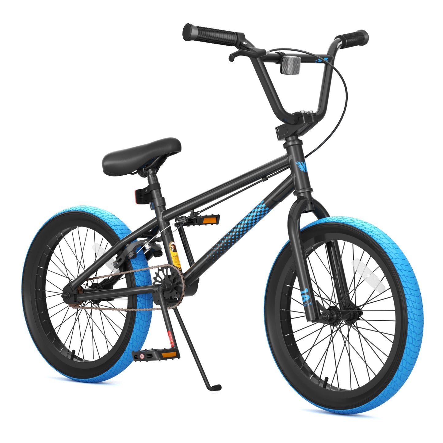 XJD 18/20 inch BMX Bike For Boy Freestyle Cycling Trick Bicycle with 4 Pegs for Teen Beginner 8-12 Years Old Kids，U-brake and Hand-brake levers,Blue